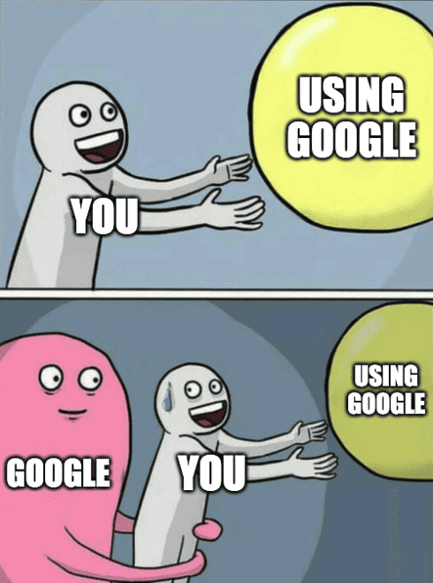 Een meme over Google met betrekking tot AVG.